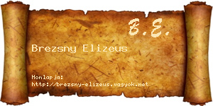 Brezsny Elizeus névjegykártya